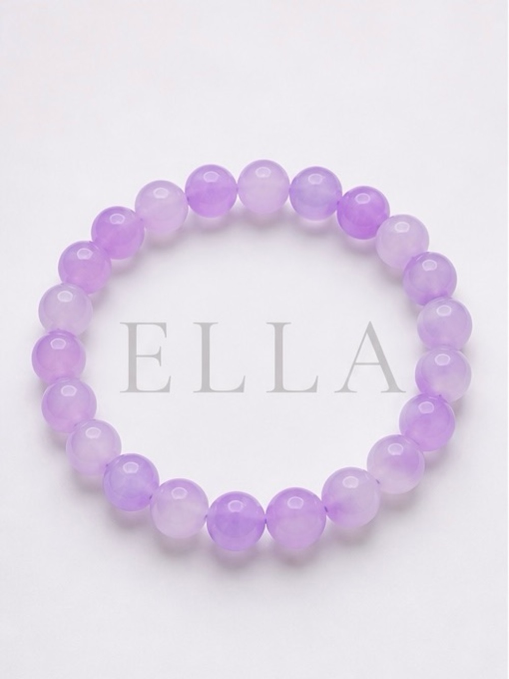 Lavender Ombre Beaded Stretch Bracelet|Frosted Purple Glass Beads|Minimalist
